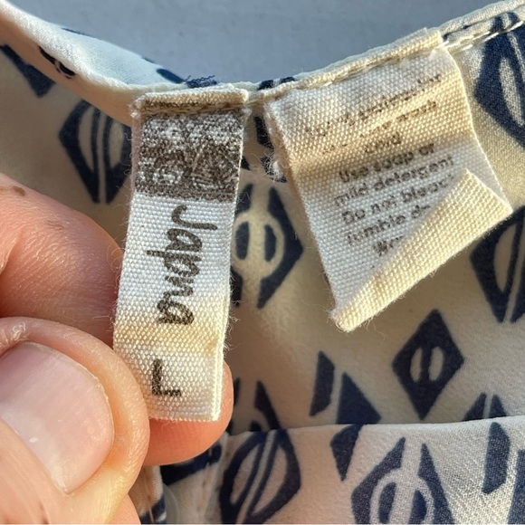 Japa Women's Blue White Dress Size Large  Peasant Boho - Picture 10 of 10